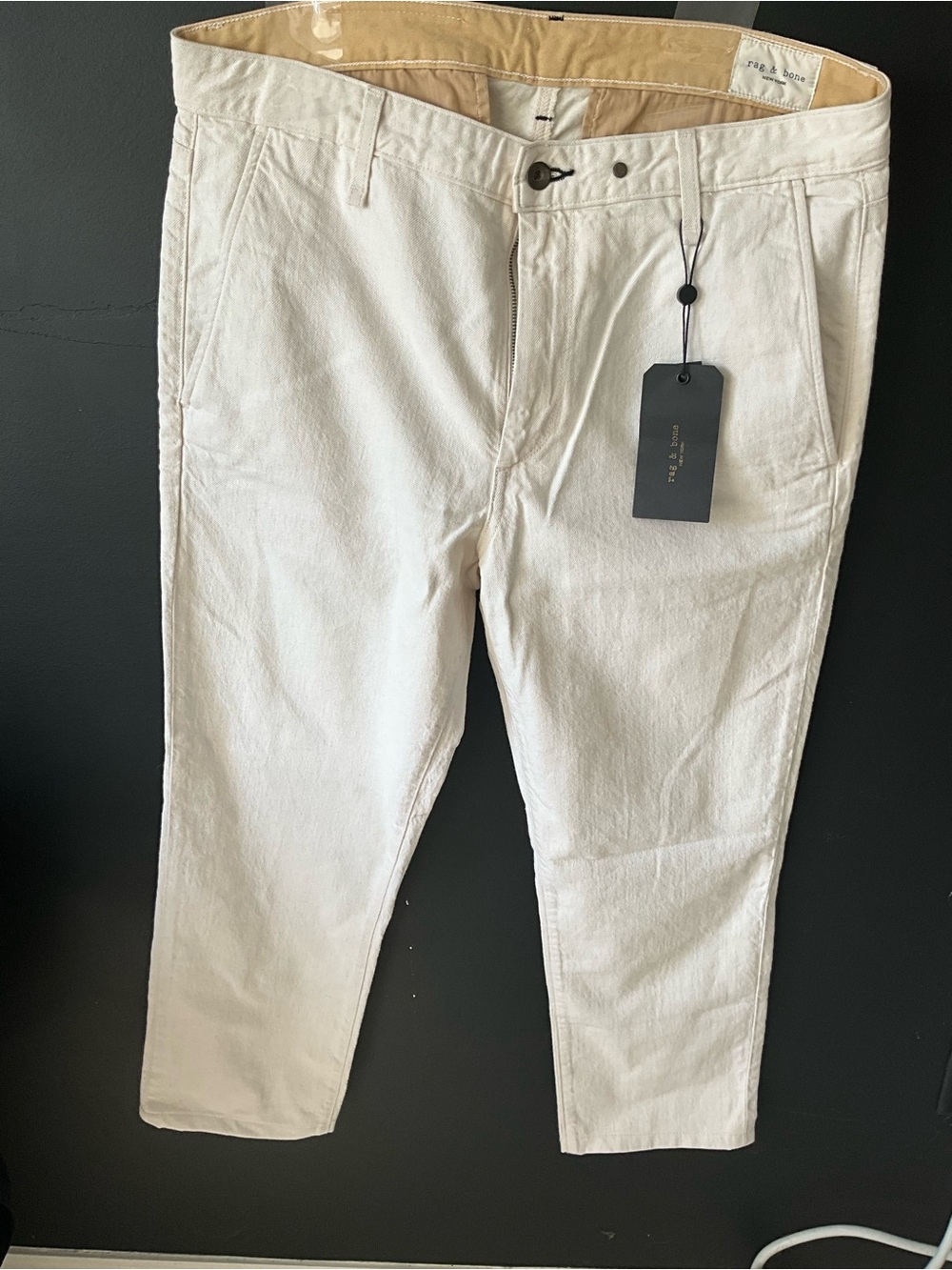 rag & bone Cream Straight Chino Pants